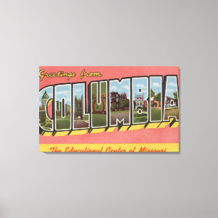 Columbia, Missouri - Large Letter Scenes Canvas Print