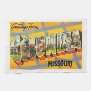 Columbia Missouri MO Old Vintage Travel Souvenir Kitchen Towel