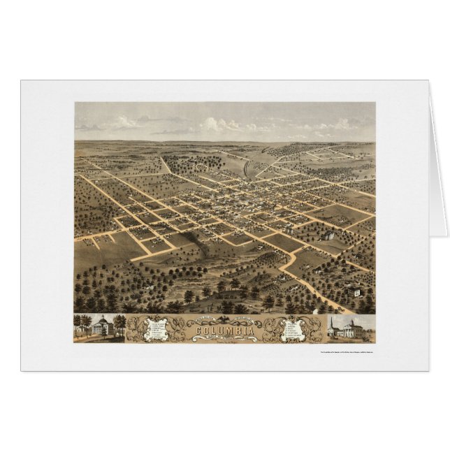 Columbia, MO Panoramic Map - 1869 (Front Horizontal)