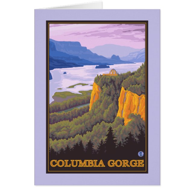 Columbia River Gorge Scene with Crown Point (Front)