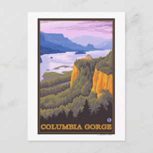 Columbia River Gorge Scene with Crown Point Postcard