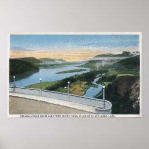 Columbia River Gorge View from Crown Point, Poster