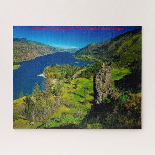 Columbia River Oregon. Christmas Greetings Jigsaw Puzzle