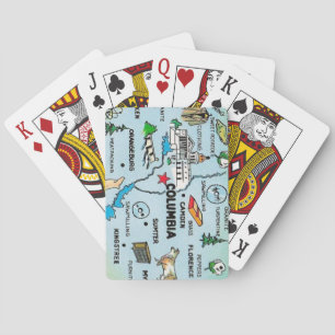 Columbia SC Map  Playing Cards