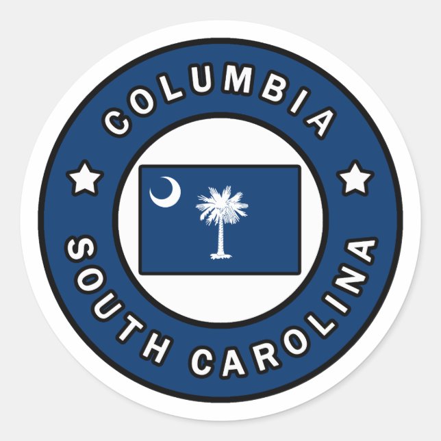 Columbia South Carolina Classic Round Sticker (Front)