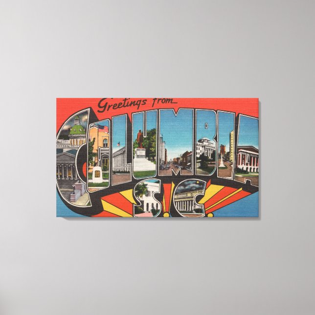 Columbia, South Carolina - Large Letter Scenes 2 Canvas Print (Front)