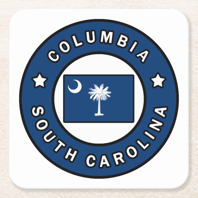 Columbia South Carolina Square Paper Coaster (Front)