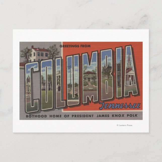 Columbia, Tennessee - Large Letter Scenes Postcard (Front)