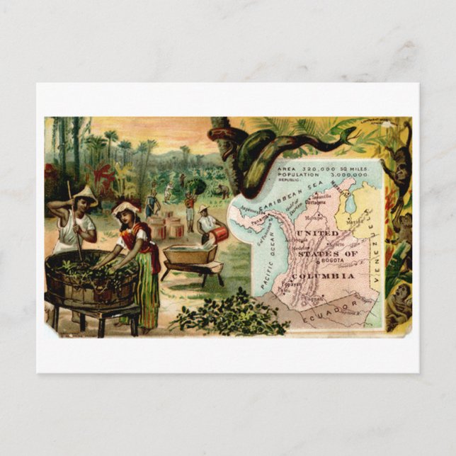 Columbia Vintage Trading Card and Map (Front)