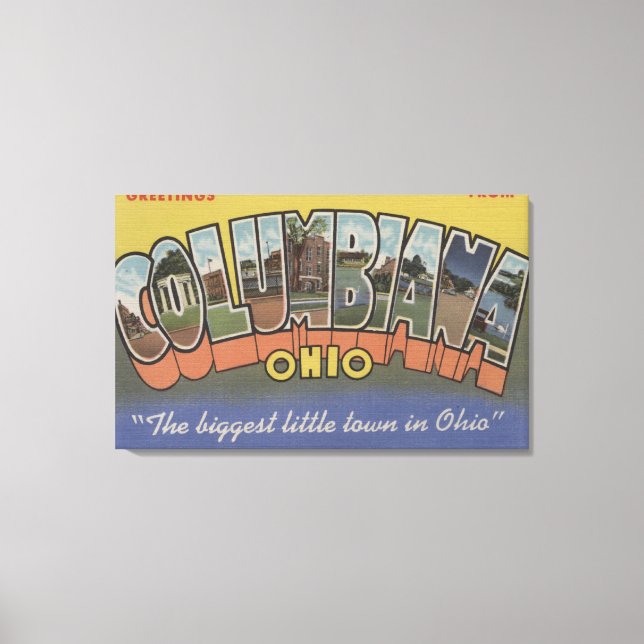 Columbiana, Ohio - Large Letter Scenes Canvas Print (Front)