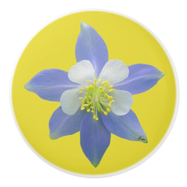 Columbine 2 ceramic knob (Front)