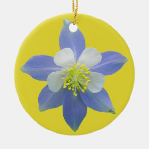 Columbine 2 ceramic ornament