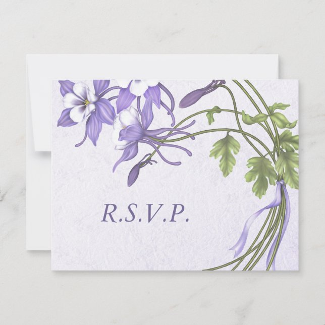 Columbine Bouquet 2 Cartes RSVP (Devant)
