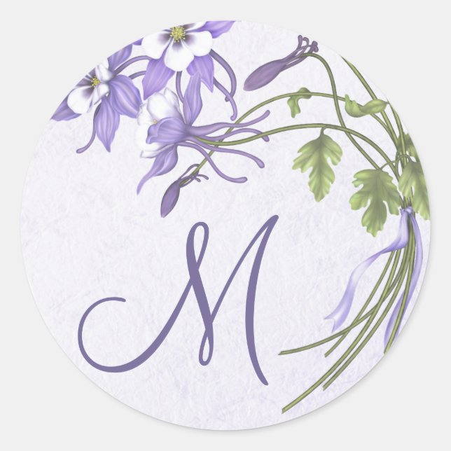Columbine Bouquet Monogram Seal (Front)