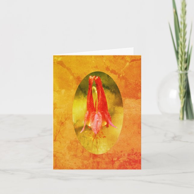 Columbine Flower Art Customizable Note Card (Front)