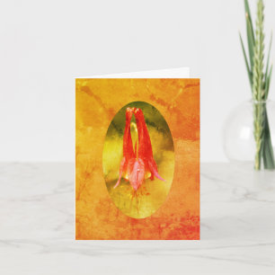Columbine Flower Art Customizable Note Card