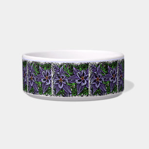 Columbine flower dog bowl