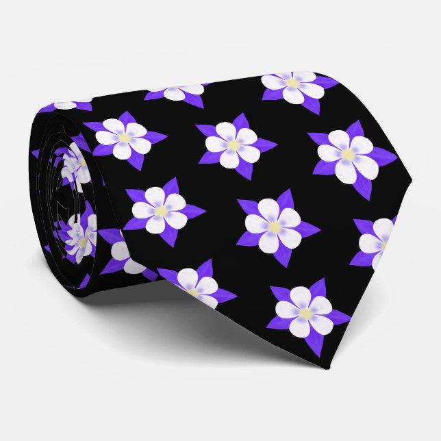 Columbine Flower Neck Tie (Rolled)