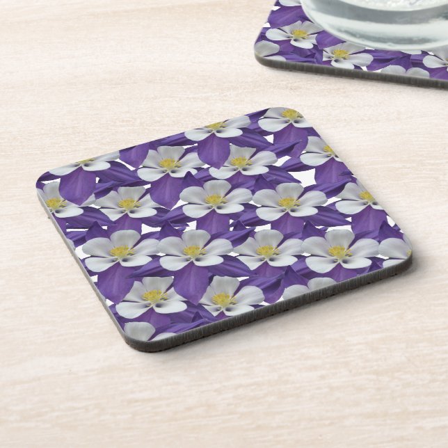 Columbine Flower Pattern Coaster (Left Side)