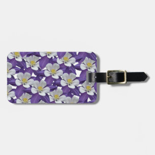 Columbine Flower Pattern Luggage Tag
