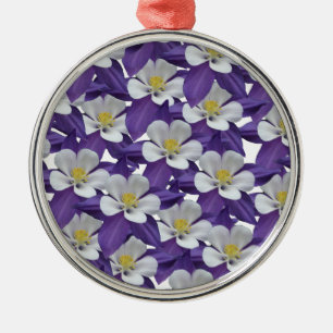 Columbine Flower Pattern Metal Ornament
