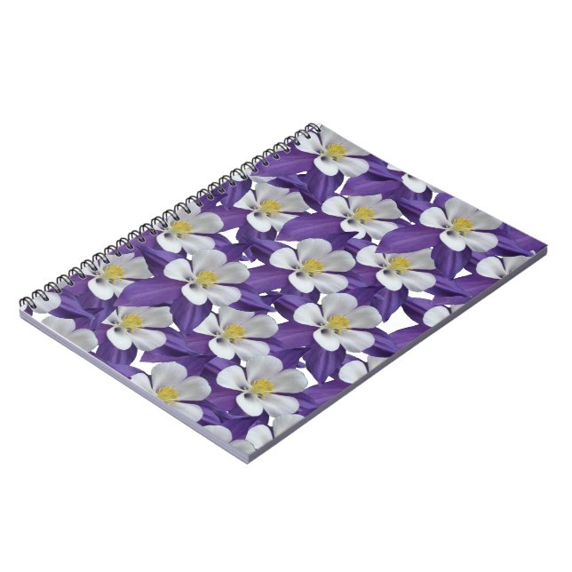 Columbine Flower Pattern Notebook (Left Side)