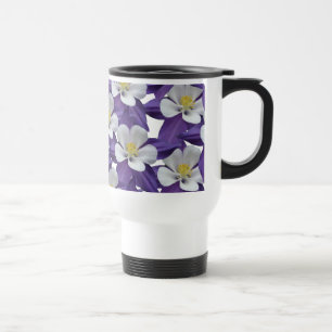 Columbine Flower Pattern Travel Mug