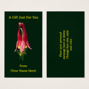 Columbine Flower Personalized Gift Card Tag