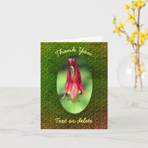 Columbine Flower Personalized Thank You Card