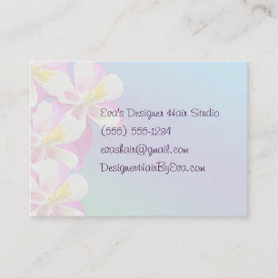 Columbine Flower Pink & White Customizable Business Card
