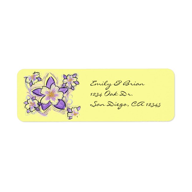 Columbine flower return address label (Front)