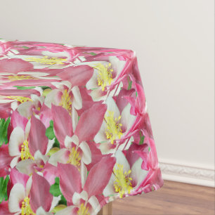 Columbine Flowers Elegant Floral Rectangle Tablecloth