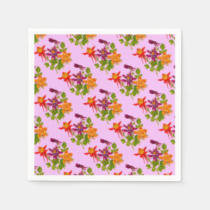 columbine flowers print napkin