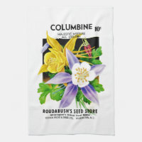 Columbine Flowers Seed Packet Label