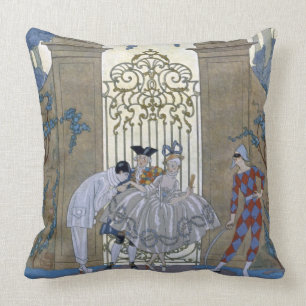 Columbine, illustration for 'Fetes Galantes' by Pa Throw Pillow