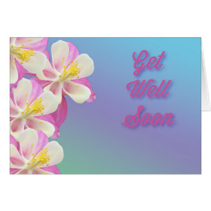 Columbine Se Bien Bientôt Fleur Rose & Blanc