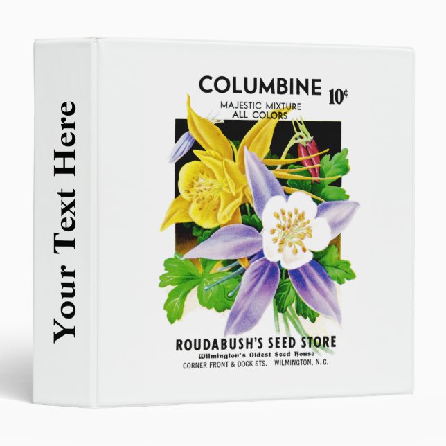 Columbine Seed Packet Label Binder (Front/Spine)