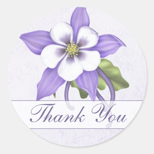 Columbine Thank You Envelope Sticker - Customize (Front)