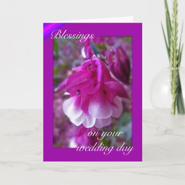 Columbine Wedding Day Blessings Card (Front)