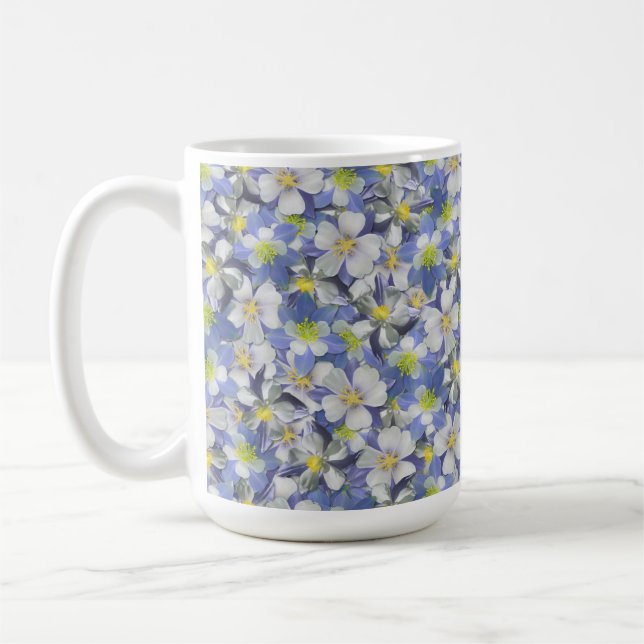 Columbines Seamless Pattern Coffee Mug (Left)