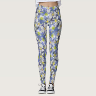 Columbines Seamless Pattern Leggings