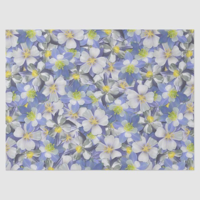 Columbines Seamless Pattern Tissue Paper (Front)
