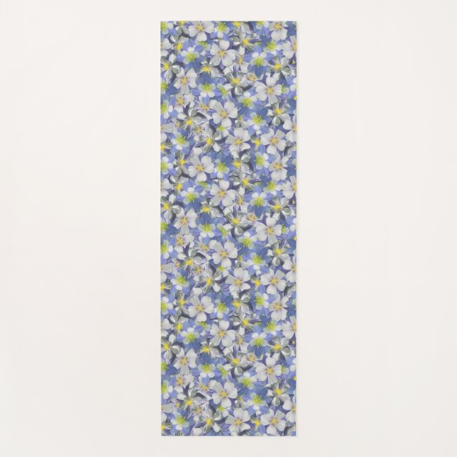 Columbines Seamless Pattern Yoga Mat (Front)