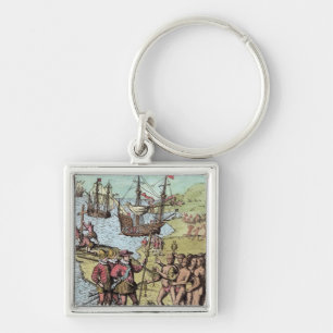 Columbus at Hispaniola Keychain