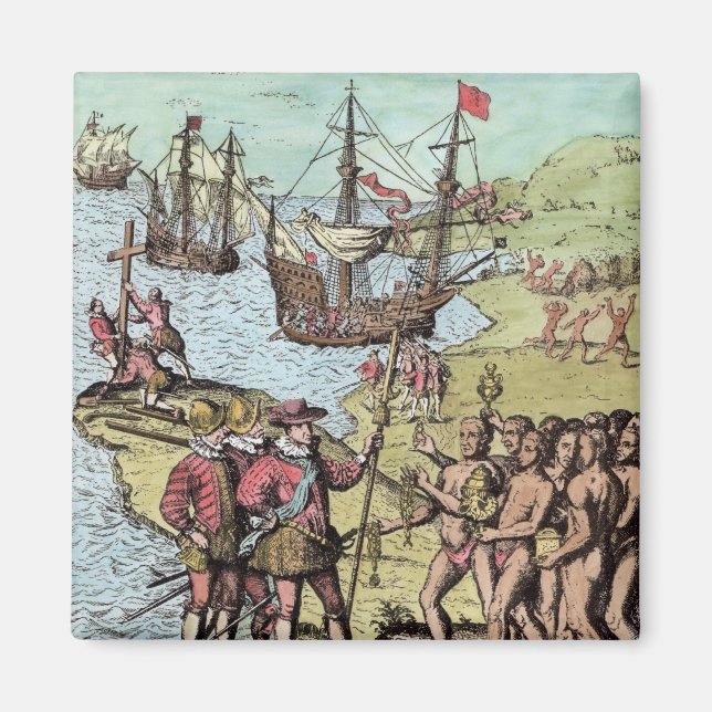 Columbus at Hispaniola Magnet (Front)