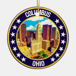 Columbus                                           ceramic ornament