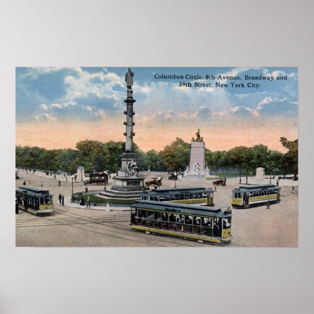 Columbus Circle & 8th Ave. Poster (Front)