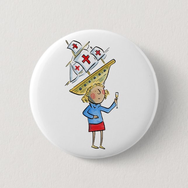 Columbus Day 2 Inch Round Button (Front)