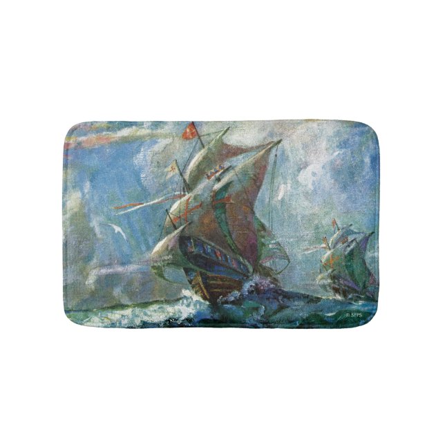 Columbus Day Bath Mat (Front)