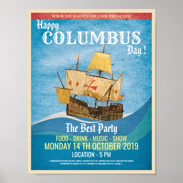 Columbus Day Flyer Poster (Front)